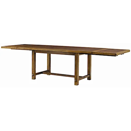 Rustic Rectangular Dining Room Table with End Leave Extensions